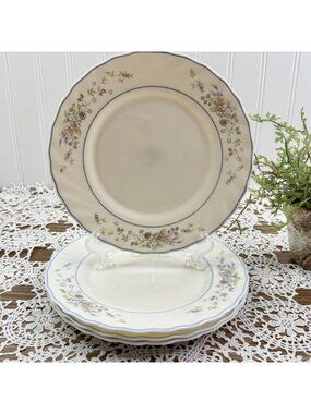 Vintage Arcopal France Victoria Set of 4 Salad Plates Floral Swirl Cottage Core